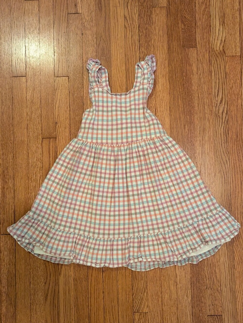 Cat & Jack Pink and Orange Plaid Ruffle Sundress